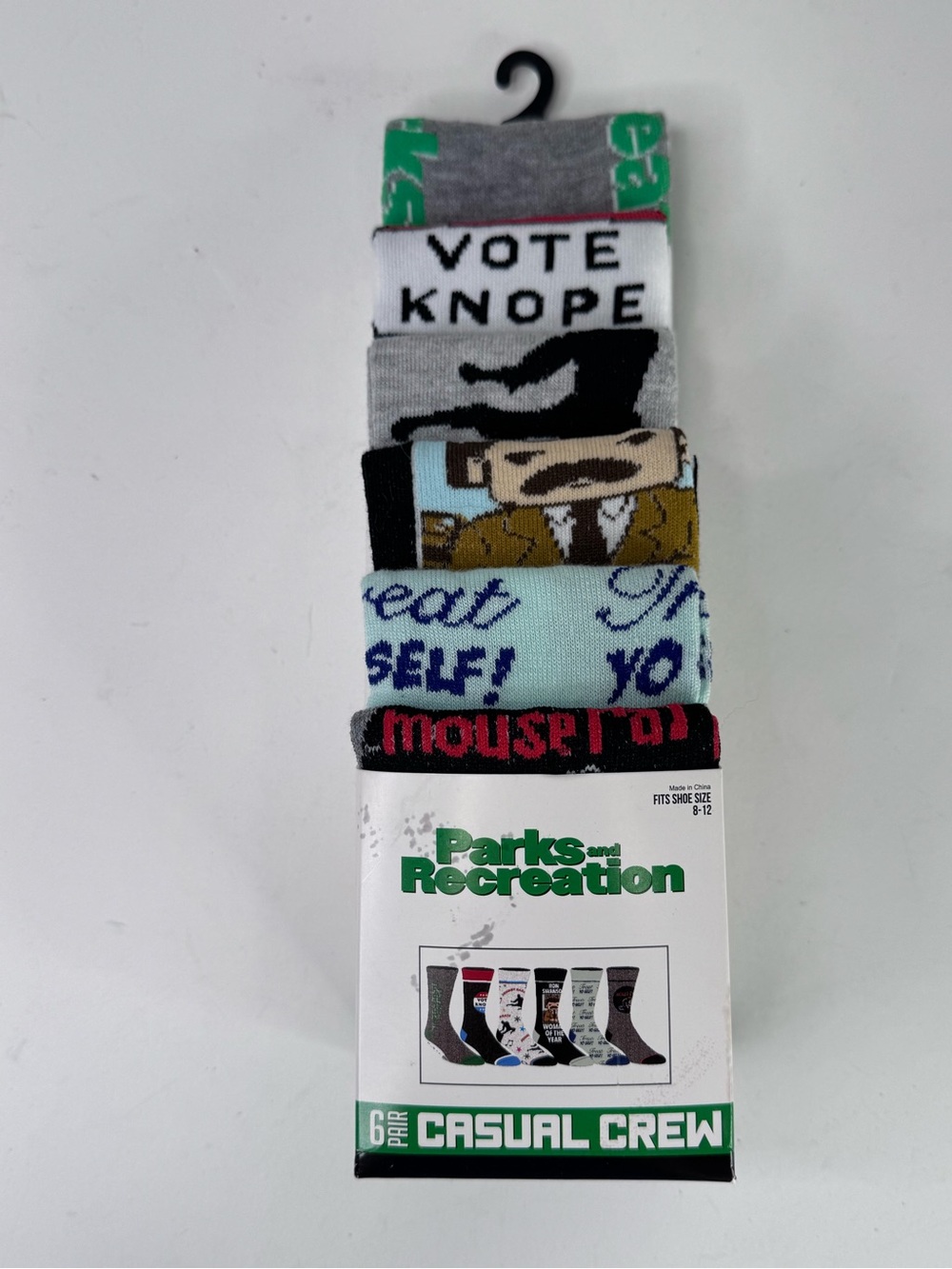 Parks and Recreation Men’s Casual Crew Socks - Multi-Color (6-Pack)